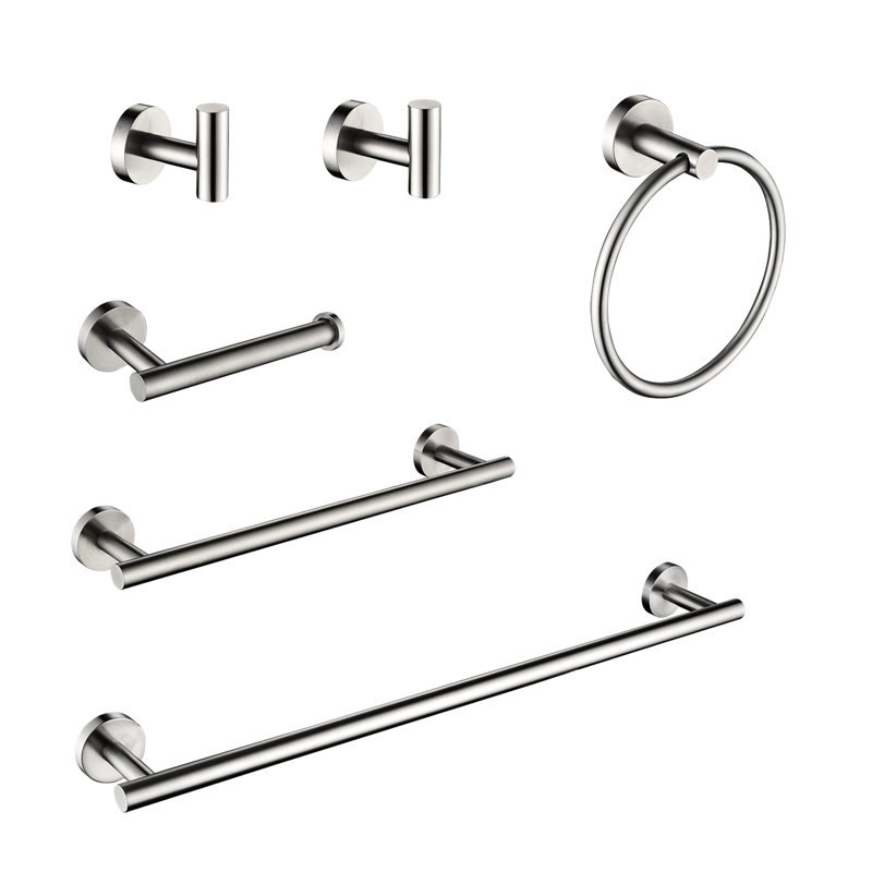 6 Towel Rack For Bathroom, Stainless Steel Wall Mount, Brushed Nickel, High Durability, Corrosion Resistance Bathroom , Quality Assurance, Scratch- Finish