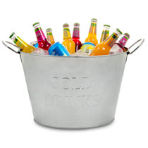 LIVIVO Galvanised Steel Ice Cool Bucket - 24L Large Drinks & Beverages Tub,  Ideal for Parties, BBQs, Picnics & Bars