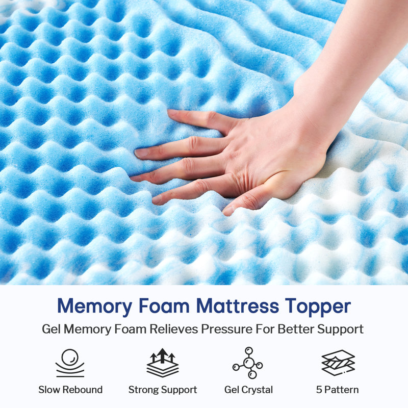Double Layer 4-Inch Mattress Topper, Including A 2-Inch Memory Foam Mattress Pad And A 2-Inch Cooling Mattress Pad Cover, Designed For Back Pain Relief