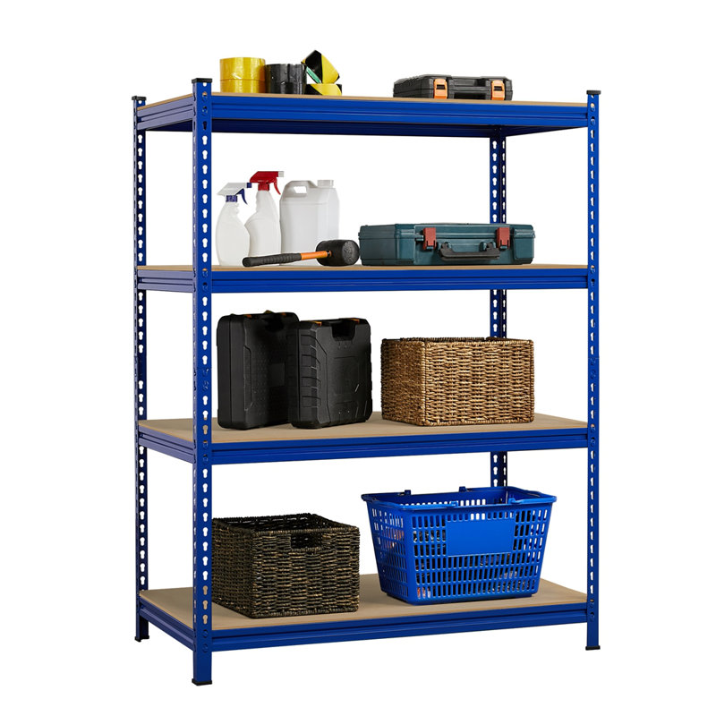 112cm W Steel Height -Adjustable Shelving Unit, Blue