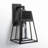 Sanders Black Modern Upscale Outdoor Solar Wall Sconce Lantern with Dusk to Dawn
