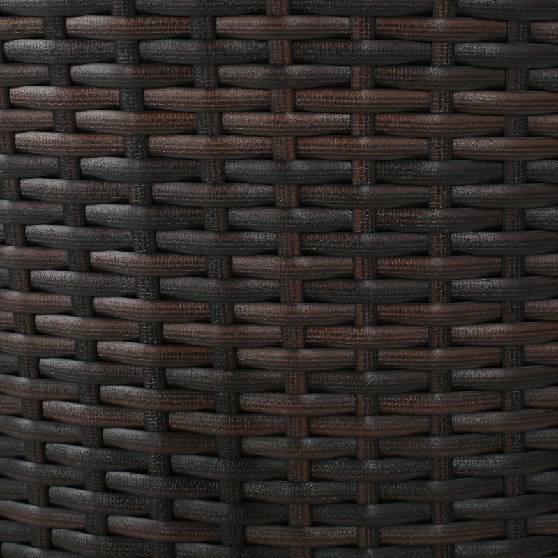 Tabourets de bar d'extérieur en rotin de polyéthylène avec coussins imperméables, ensemble de 2