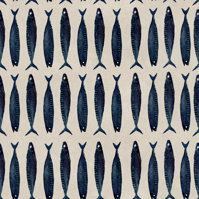 «Euphrasie Fish Pattern II on Canvas» par Katie O'Shea, reproduction, L 12 po x H 12 po