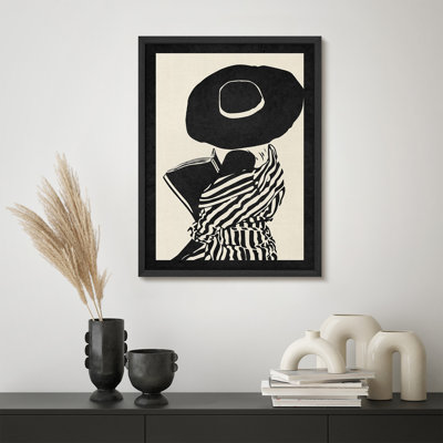 Framed Black and White Fashion Silhouette Wall Art, Modern Minimalist Print for Bedroom or Entryway Decor
