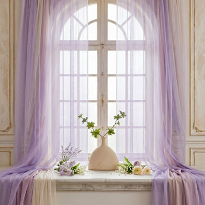 Rideau transparent en maille hexagonale, rideau filtrant la lumière pour le salon et la chambre à coucher