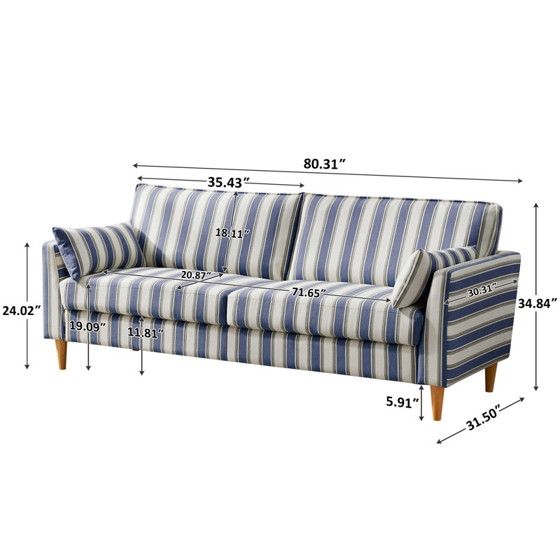 Canapé en tissu 80,71 po, Marine