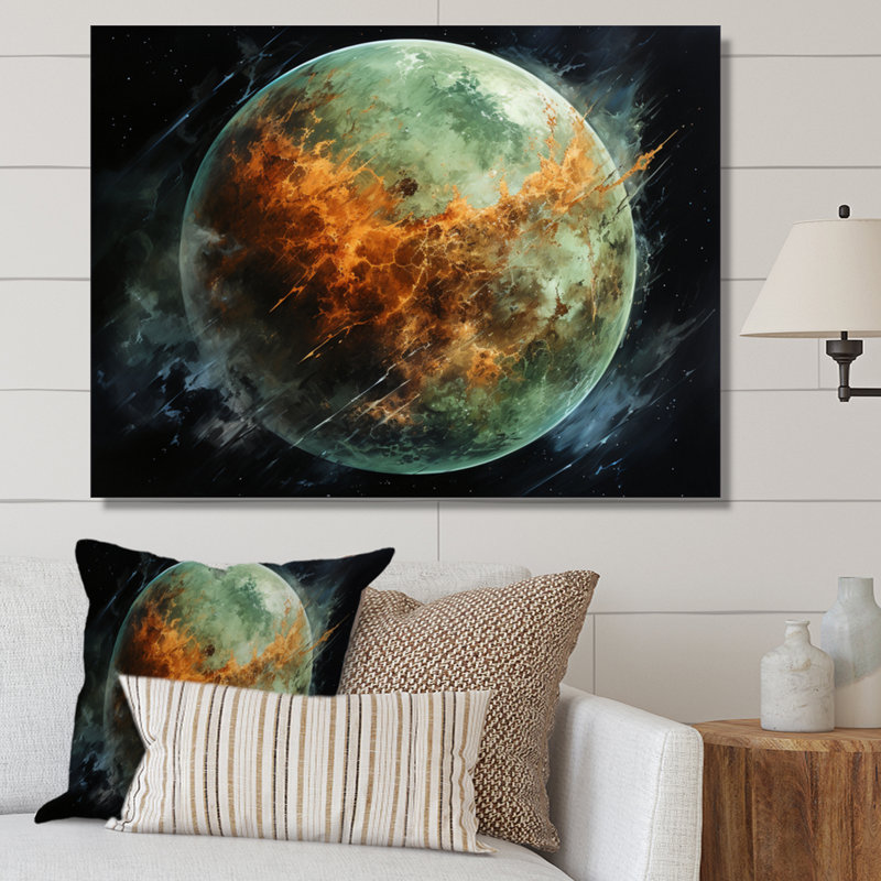 " Orange Misty Earthen ", 30" H x 40" W x 1.5" D, Wrapped Canvas