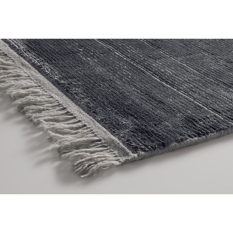 Fancy Area Rug in Indigo/Gray, Rectangle 5' x 8'