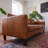 Denzerville Mid-Century Modern Genuine Leather Couch