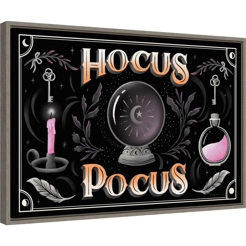 «Gia Graham Hocus Pocus Halloween», reproduction d'art encadrée sur toile par Gia Graham, H 16 po x l 23 po x P 2 po