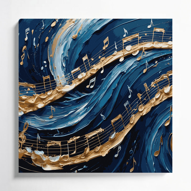 Art mural de musique citadelle bleue, H 8 po x l 8 po