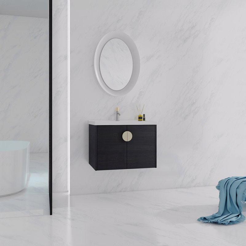 Meuble-lavabo à fermeture en douceur 28 po avec lavabo, pour petite salle de bain, (Kd-Packing)