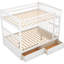 Lit superposé convertible avec tiroirs en blanc - Fabrication en bois massif pour les tiroirs de rangement Grace-872773832-872773837