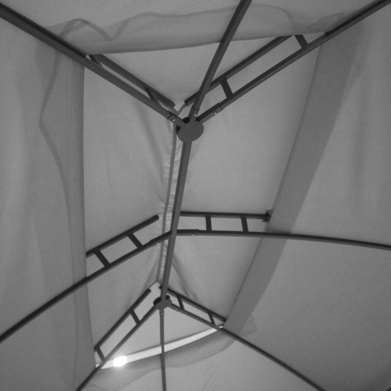 Gray Steel Frame Patio Gazebo with Double Vented Roof