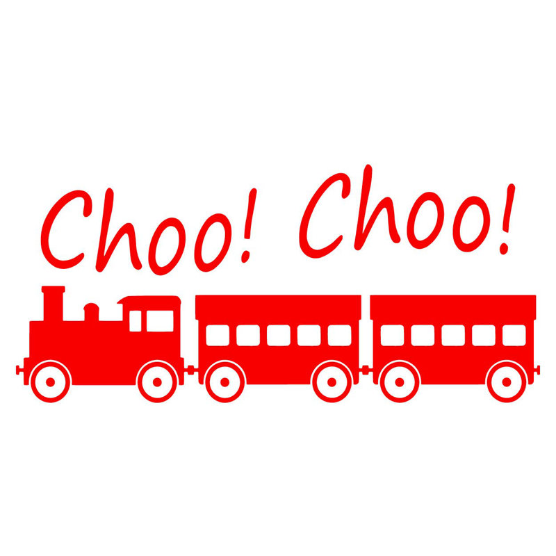 Décalcomanie murale Anadarko Choo Choo Train, H 18 po x l 40 po x P 0,01 po, Rouge