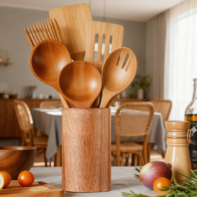 Porte-ustensiles de cuisine en bois