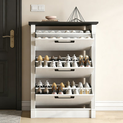 Farmhouse Shoe Cabinet With Roman Columns