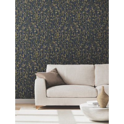 Filigree Navy Abstract Wallpaper