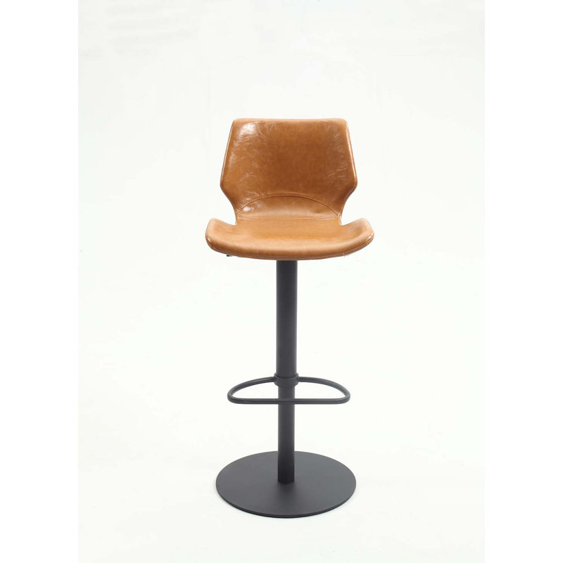 Madrene Swivel Upholstered Adjustable Height Counter Stool with Metal Frame