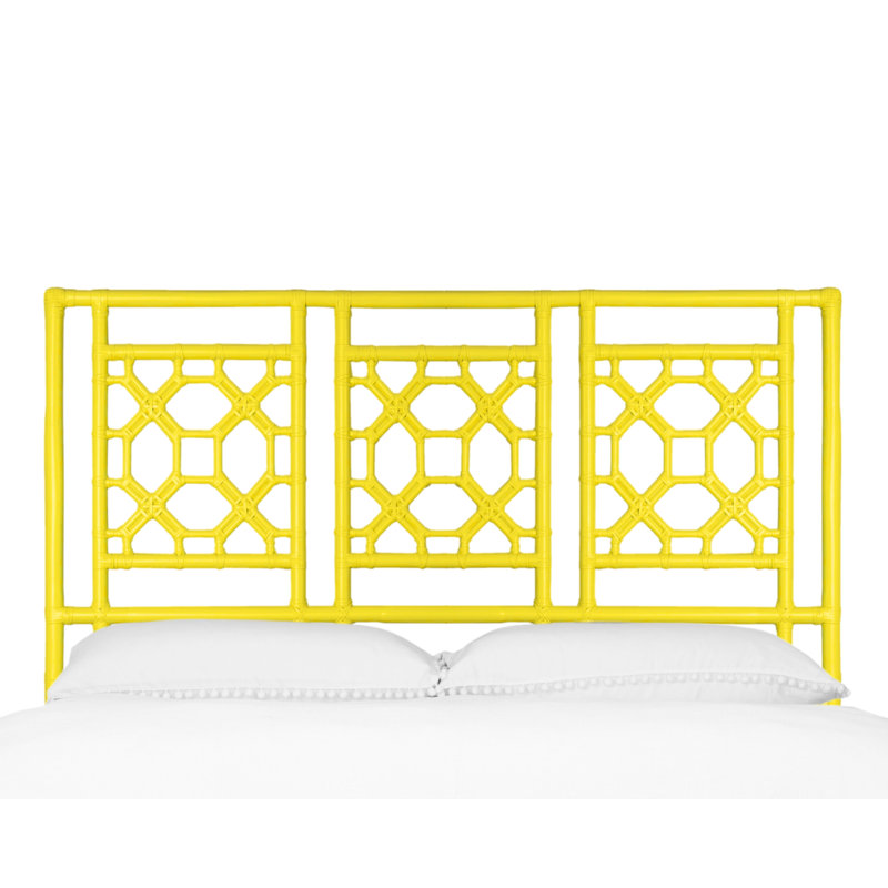 Rattan Open-Frame Headboard, Queen, Sunflower Yellow