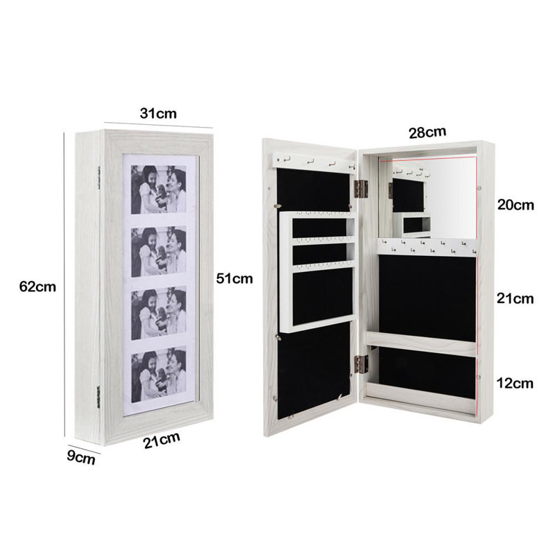 Wall Solid Wood Jewelry Armoire