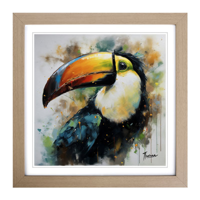 Toucan Abstract Expressionism No.1 - Framed Print