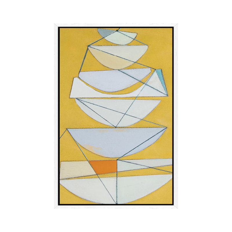 Abstract Sails III 1 Piece Wall Art on Canvas, 101.6 cm H x 66.04 cm W, White Framed