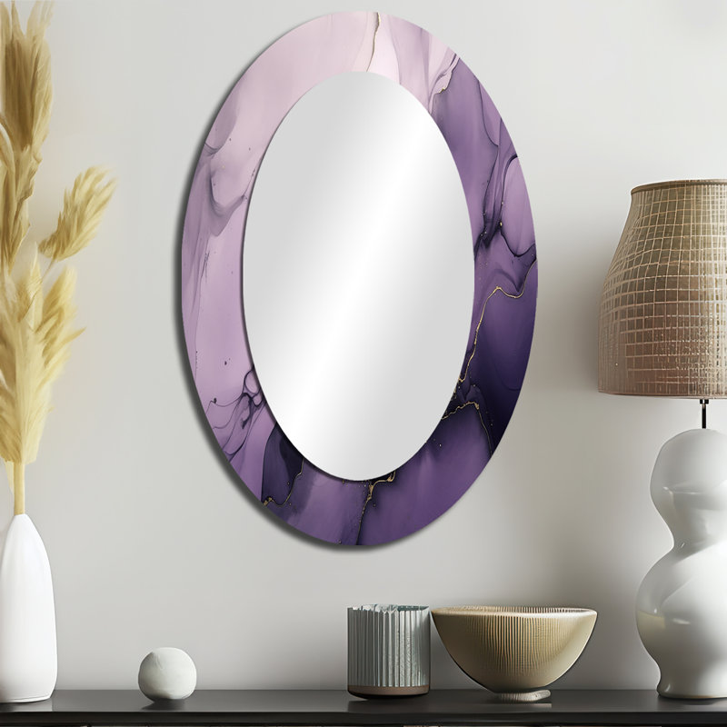 Maratha - Miroir abstrait en métal, 36 po x 24 po