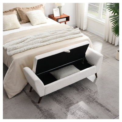 Banc de rangement 60 po Mid-Century