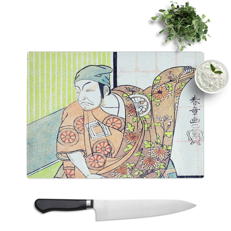 Tempered Glass the Fourth Ichikawa Danjuro by Katsukawa Shunsho Chopping Board, 39 cm x 28.5 cm