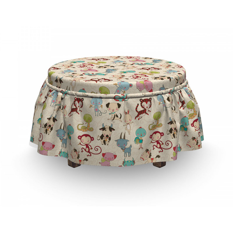 Housse pour repose-pieds doodle zodiac animaux