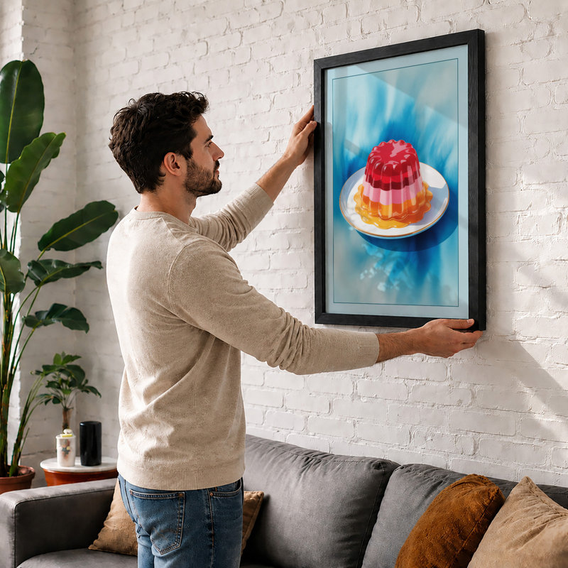 Layered Dessert Dream Retro - Framed Print, A3 - 42.0 x 29.7 cm, White