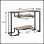 Console rustique en chêne et noir avec 2 tablettes pour un rangement élégant et une présentation dans les vestibules ou les salons