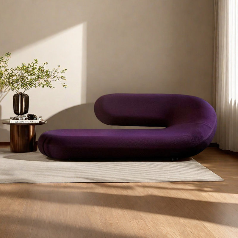 Méridienne Luxe avec lignes élégantes, Orienté à droite, Mauve
