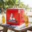 Glacière en métal de style rétro Yakimoto 13L - Glacière rétro avec ouvre-bouteille intégré | Glacière de voyage portative isotherme robuste pour pique-nique, camping et transats - rouge
