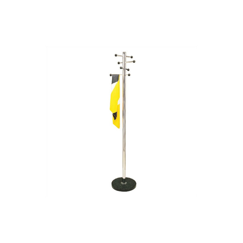 Demetris Metal Freestanding Coat Rack, Polished Chrome