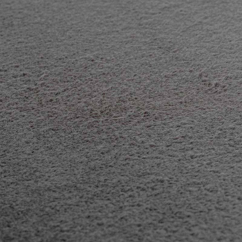 Solid Colour Knitted Area Rug, Anthracite, Rectangle 160 x 220 cm