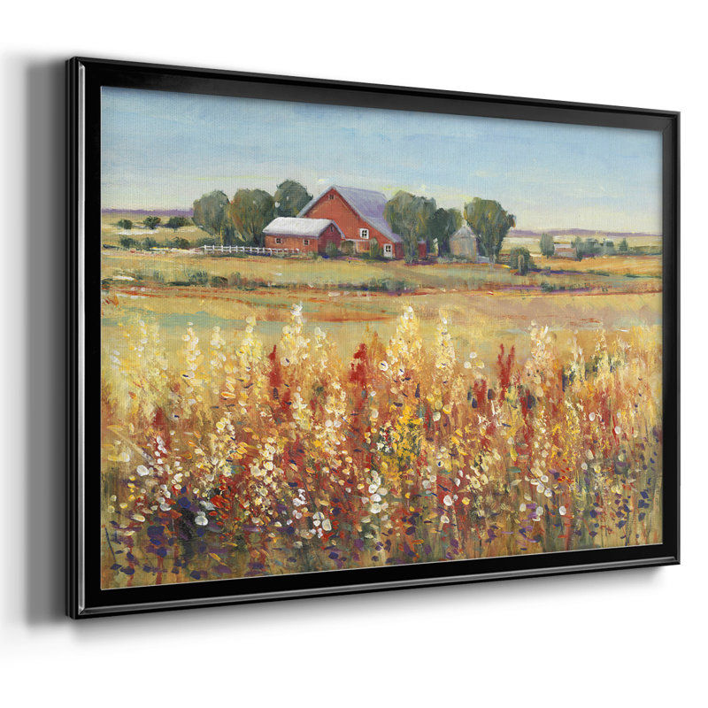 " Country View I ", Black, 14" H x 20" W x 1.5" D