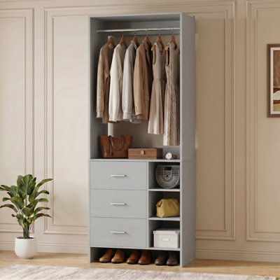 30'' W Closet System with Wooden Drawers