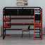 Station de couchage surélevée avec bureau de travail, supports organisationnels, tablettes et lumières DEL ambiantes-1337831682