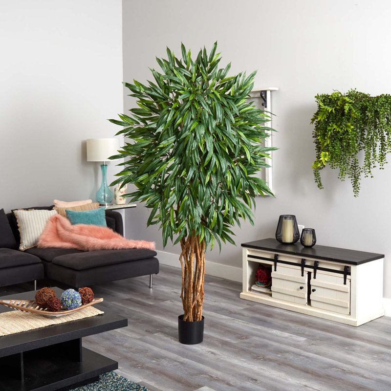 Arbre de ficus artificiel 72" en pot