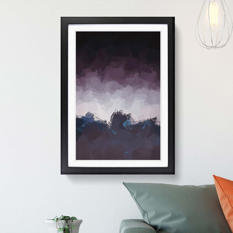 Dusky Mountains - Picture Frame Graphic Art Print, Black Framed, 48cm H x 36cm W x 2cm D