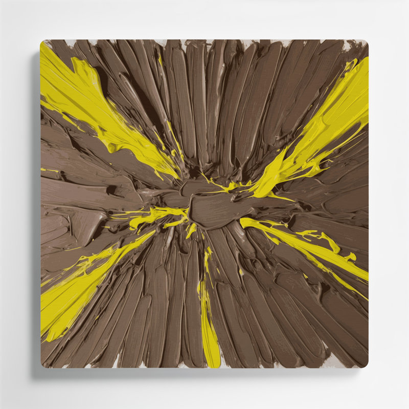 Neo Expressionism 71 Brown Metal Wall Art, 12" H x 12" W