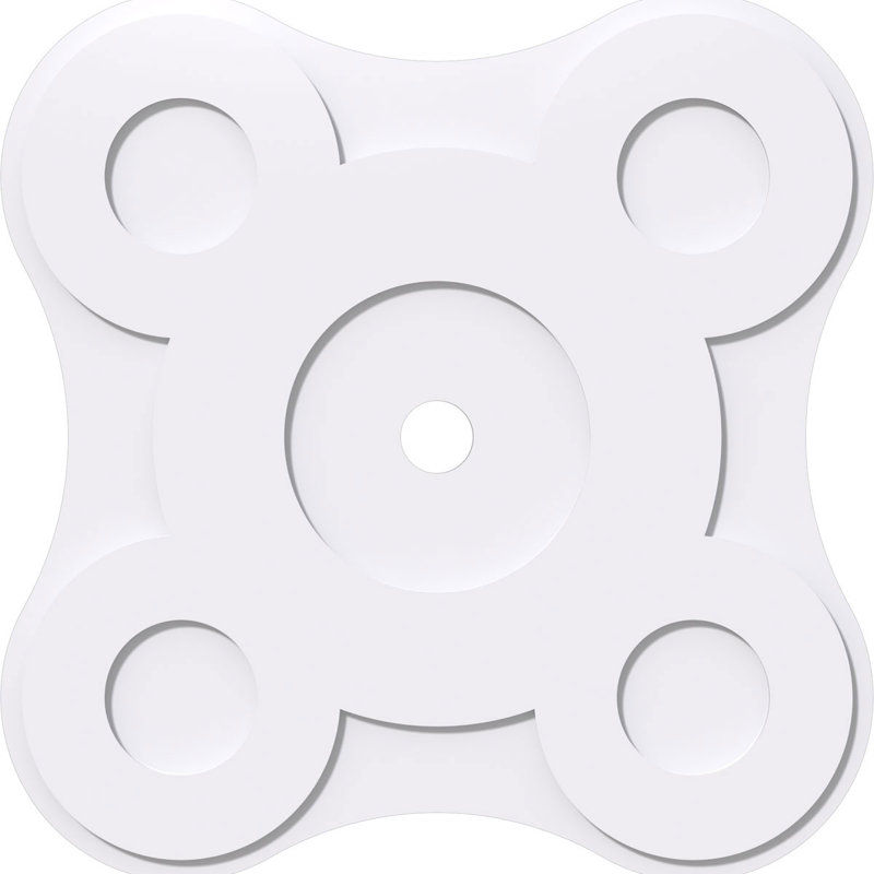 30"OD x 3"ID x 10 1/2"C x 1"P Luna Architectural Grade PVC Contemporary Ceiling Medallion, 1" H x 30" W x 30" D