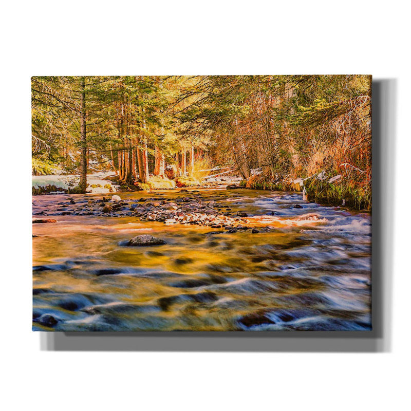 «Golden Hour River Reflection on Canvas» par Mark A Paulda, reproduction, H 12 po x l 16 po x P 0,75 po