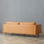 Causeuse coussin orange en cuir véritable-602429765