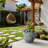 18 in. Large Concrete Round Planter / Pot with Drainage Hole, Teal(Upgraded Interior)-687828572-687828575
