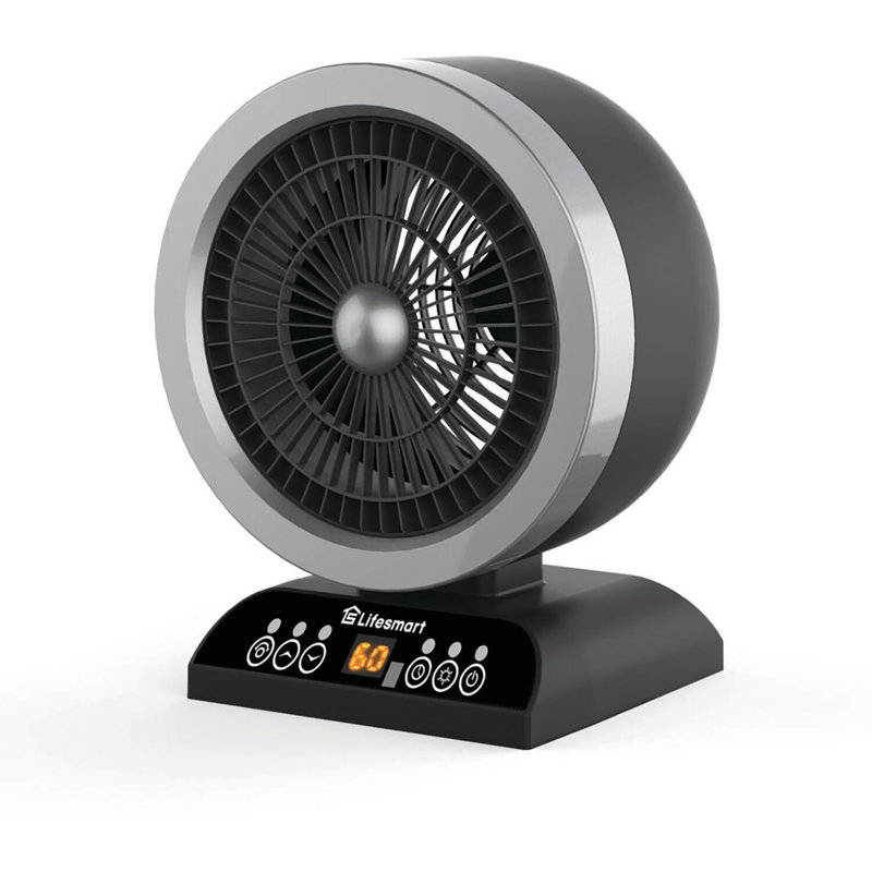 LifeSmart 2 in 1 Digital Control Fan Heater with Oscillation, 1500W Maximum Heat Output