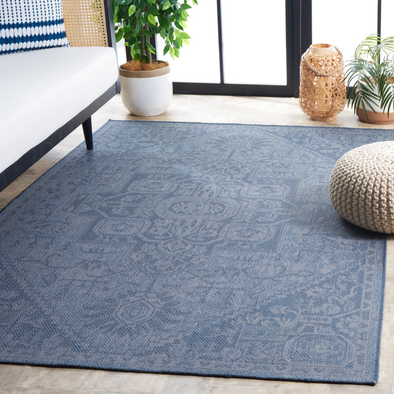 Tapis d'intérieur / extérieur oriental lavable à la machine Mayleen, Rectangle 5 pi 3 po x 7 pi 6 po
