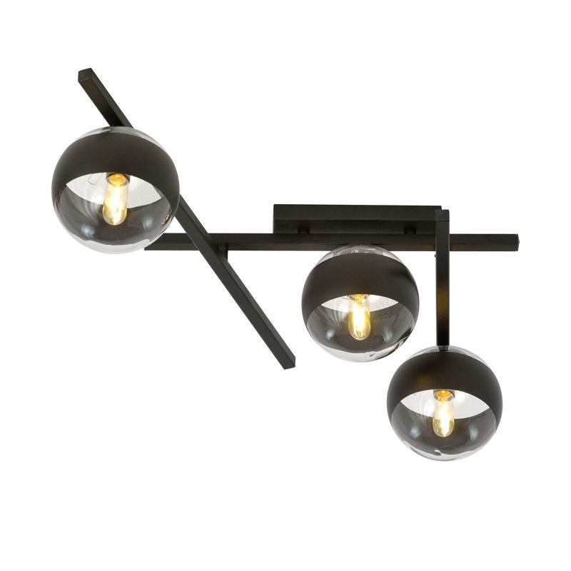 Aristedes 4-Light 18cm Spotlight, 21cm H x 50cm W x 10cm D, Transparent/Black